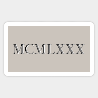 Roman Numeral 1980 Magnet